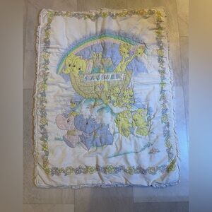 Vintage 1980’s That’s Our Baby Noah’s Arc Quilted Baby Blanket